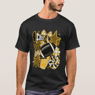 Camiseta Lazo Coqueto Fútbol Dorado Negro Juego Animar Mamá