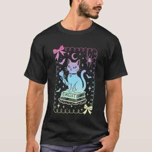 Camiseta Lazo Coqueto Gato Negro Lindo Libros Hechizos Past