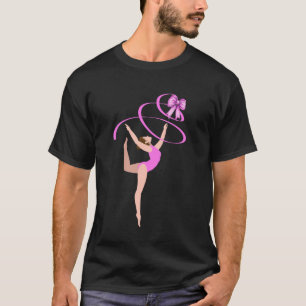 Camiseta Lazo Coqueto Gimnasia Gimnasta Cinta Rosa Niña Si