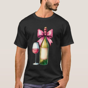 Camiseta Lazo Coqueto Vino Beber Bebedor Rosa Día de las Ma