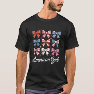 Camiseta Lazo Coquette Bandera Patriótica USA 4 de Julio Am