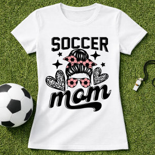 Camiseta Lazo Coquette de Mamá de Fútbol Rosa