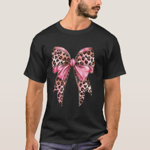 Camiseta Lazo Coquette Leopardo Rosa Lazo de Leopardo Cinta