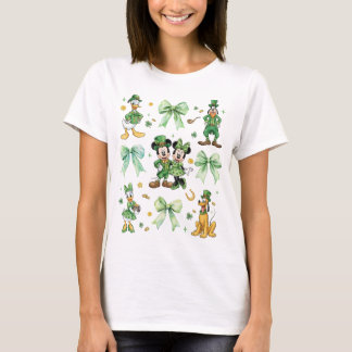 Camiseta Lazo Coquette Mickey y amigos día de San Patricio 
