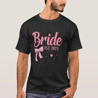 Camiseta Lazo coquette Novia Est 2025 Esposa Despedida de s