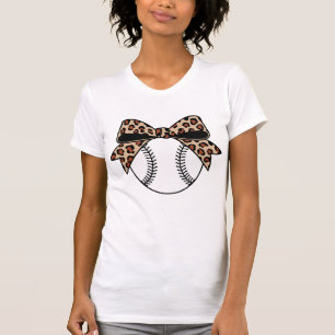 Camiseta Lazo de béisbol de estampado de leopardo Diseño