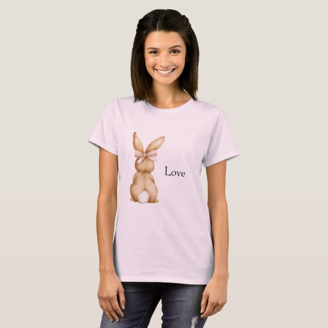 Camiseta Lazo de conejo rosa cola blanca (Anverso completo)