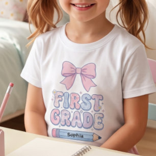 Camiseta Lazo de Coqueta Rosa para el Primer Día de Primer