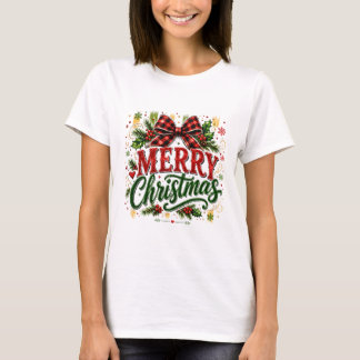 Camiseta Lazo de Cuadros Navideños