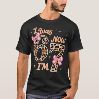 Camiseta Lazo de leopardo Yo tenía 6 ahora tengo 7 Seis Sie