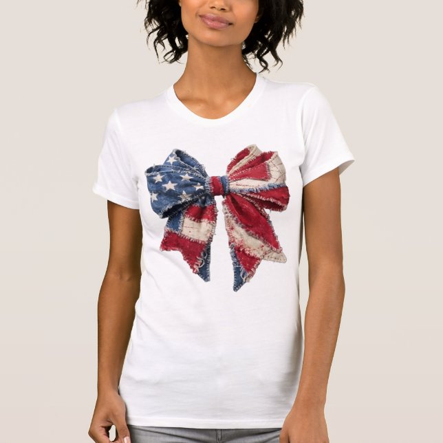 Camiseta Lazo de patchwork de EE. UU., bandera americana (Anverso)