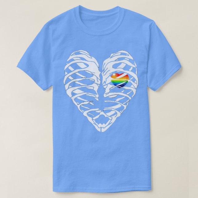 Camiseta Lazo LGBTQ Orgullo arcoiris Corazón Lesbiana Gay B (Diseño del anverso)