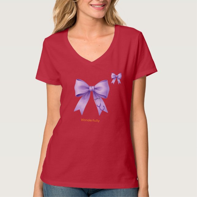 Camiseta Lazo médico de seda lavanda (Anverso)