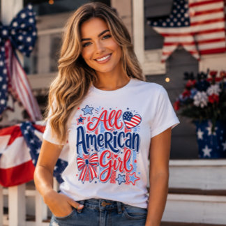 Camiseta Lazo Patriótico de Chica Totalmente Americana 4 de