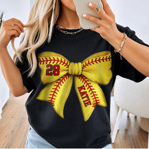 Camiseta Lazo personalizado para mamá de sóftbol con nombre