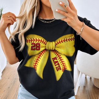 Camiseta Lazo personalizado para mamá de sóftbol con nombre