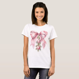 Camiseta Lazo rosa acuarela con adornos