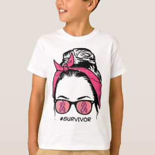 Camiseta Lazo Rosa de Superviviente Conciencia del Cáncer d