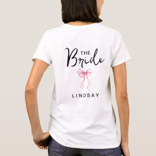 Camiseta Lazo Rosa LA NOVIA Fiesta de Despedida de Soltera