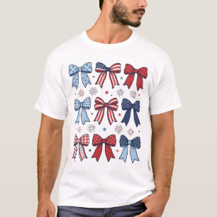 Camiseta Lazos Coquetos Patrióticos Diseño Vector Vintage_1