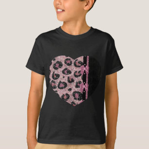 Camiseta Lazos de cinta de estampado de leopardo rosa RAB R