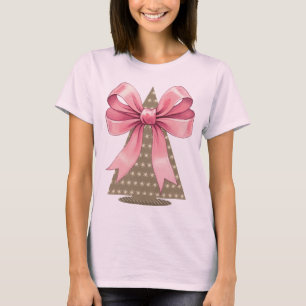 Camiseta Lazos de coqueta rosa lindo árbol marrón neutral v