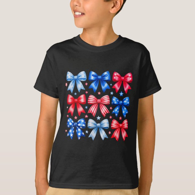 Camiseta Lazos Minimos Coquette Rojo Blanco Azul (Anverso)