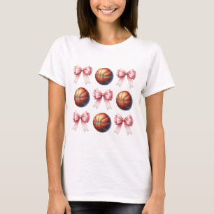 Camiseta Lazos rosados de moda y diseño de balones de balon