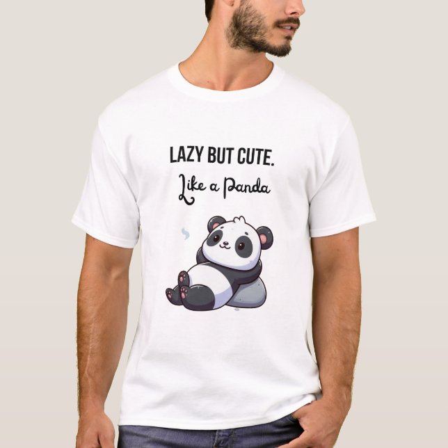 Camiseta lazy but cute like panda (Anverso)