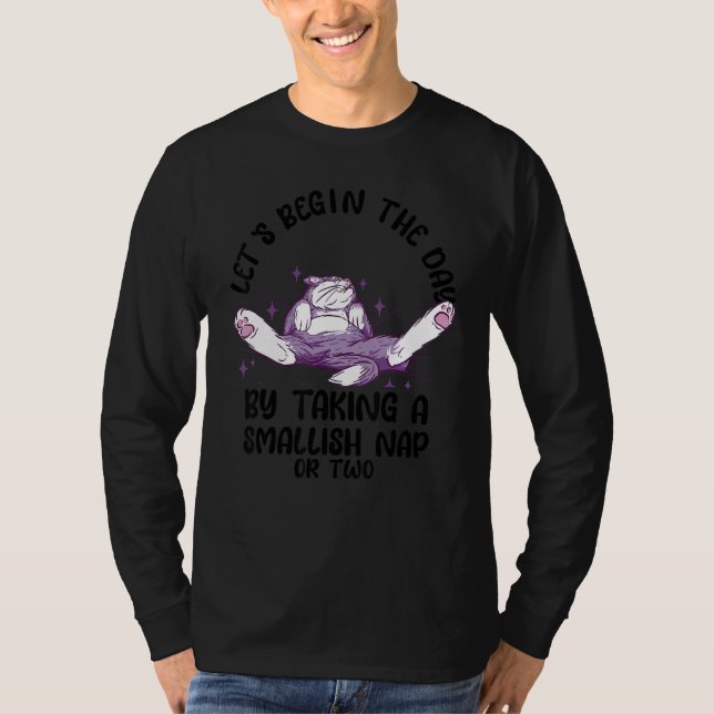 Camiseta Lazy Cat Laying On Bed   Sarcastic Saying Men Wome (Anverso)