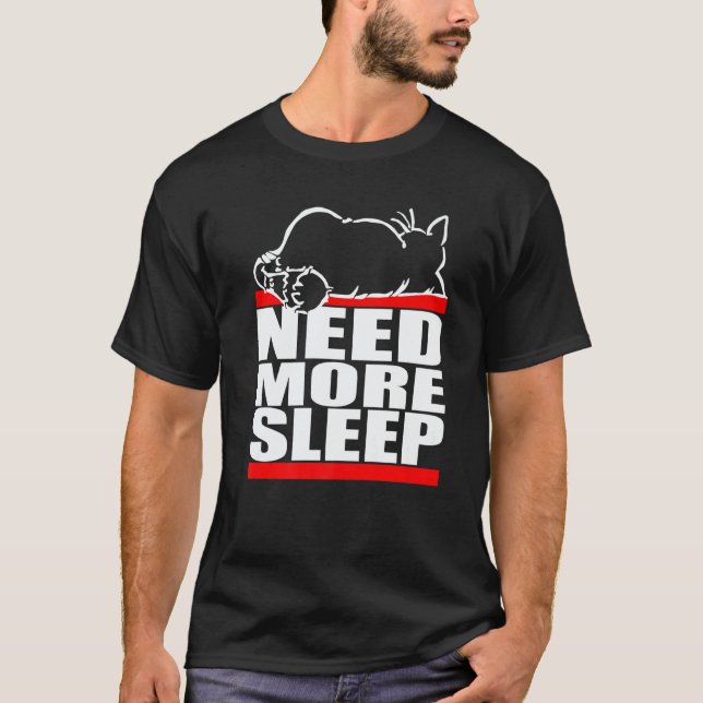Camiseta Lazy Cat Need Sleep  Sleep (Anverso)