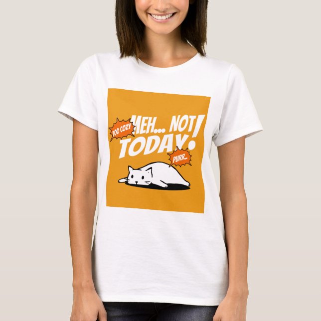 Camiseta «Lazy Cat “Not Today”» – Solo Vibraciones (Anverso)