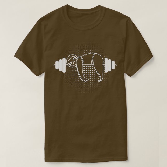 Camiseta Lazy Gym Sloth Barbell (Diseño del anverso)