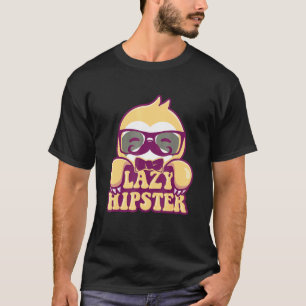 Camiseta Lazy Hipster Sloth Mustache Freethinker Nerd Urban