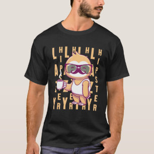 Camiseta Lazy Hipster Sloth Mustache Freethinker Urban Styl