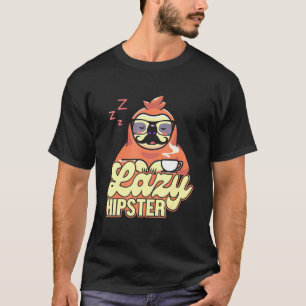 Camiseta Lazy Hipster Sloth Mustache Freethinker Urban Styl