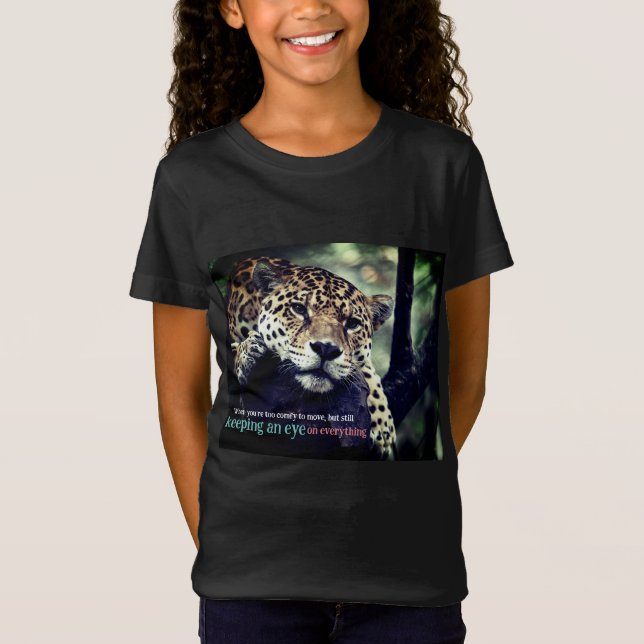 Camiseta Lazy jaguar en foto de árbol (Anverso)