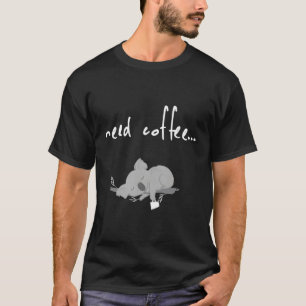 Camiseta Lazy Koala Cute Café Caffeine Tee