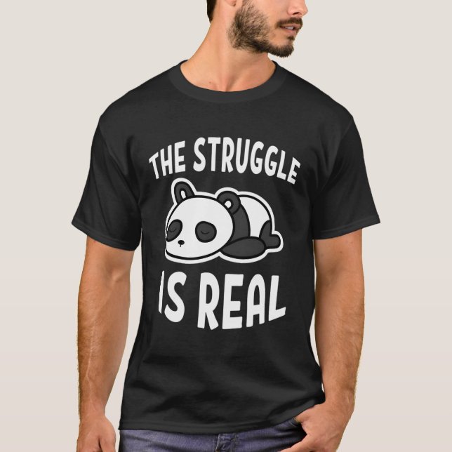 Camiseta Lazy Panda La Lucha Es Real (Anverso)