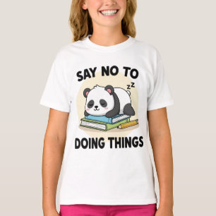 Camiseta Lazy Panda Personalizado durmiendo con curiosa cit