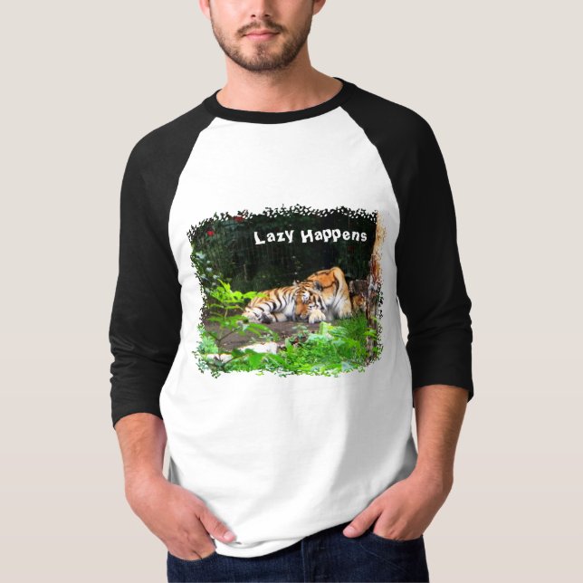 Camiseta Lazy pasa tigre siberiano (Anverso)