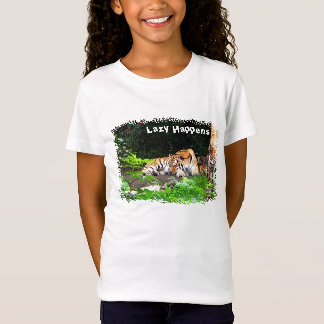 Camiseta Lazy pasa tigre siberiano (Anverso)