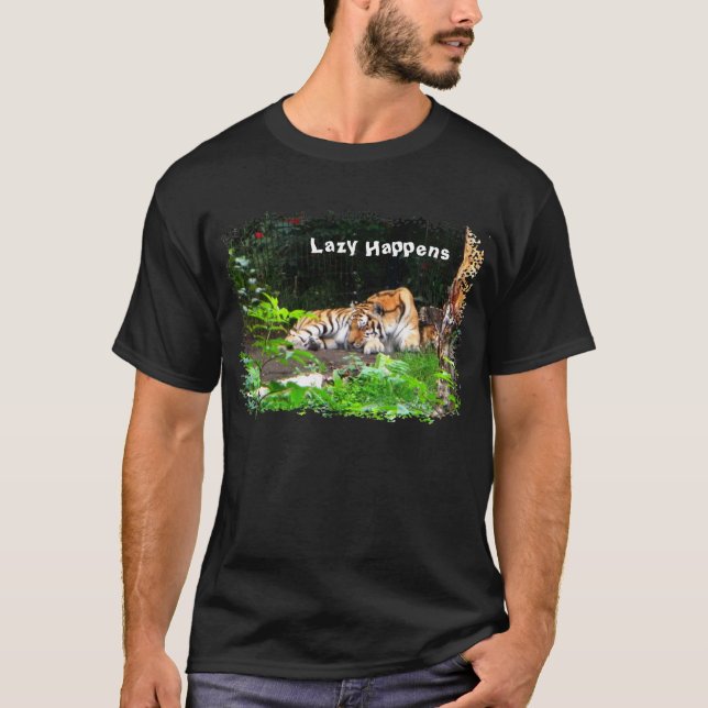 Camiseta Lazy pasa tigre siberiano (Anverso)