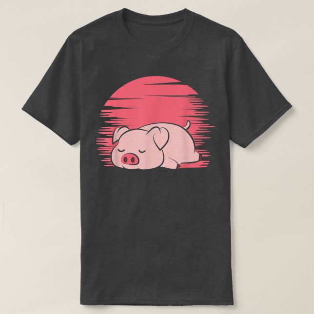 Camiseta Lazy Piggy (Diseño del anverso)