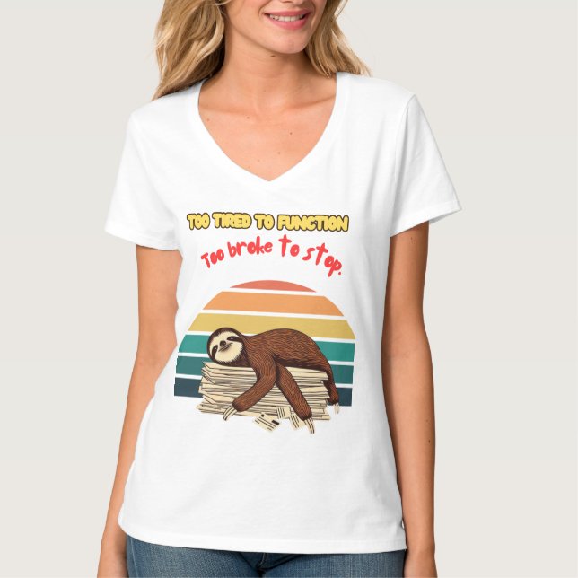 Camiseta Lazy Retro Tired and Sarcastic (Anverso)