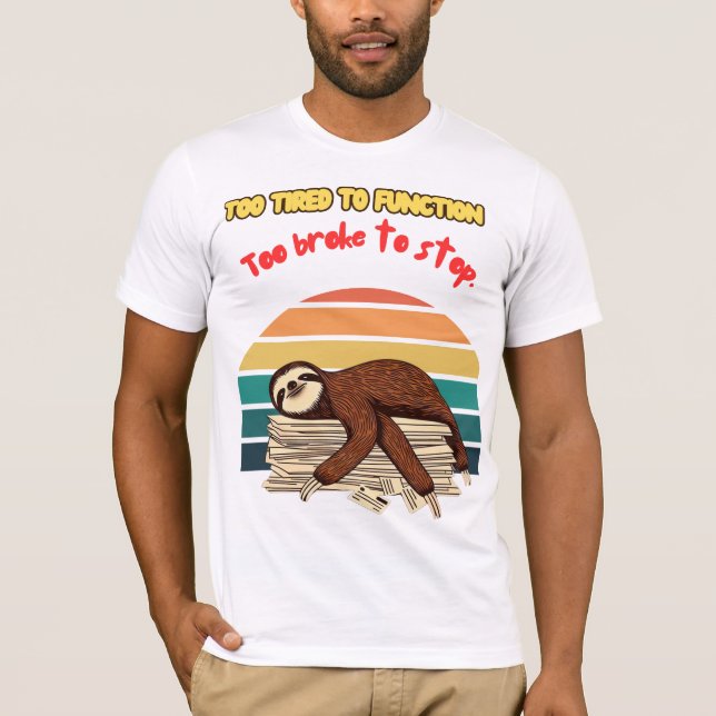 Camiseta Lazy Retro Tired and Sarcastic (Anverso)