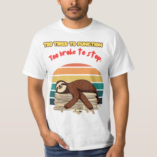 Camiseta Lazy Retro Tired and Sarcastic (Anverso)