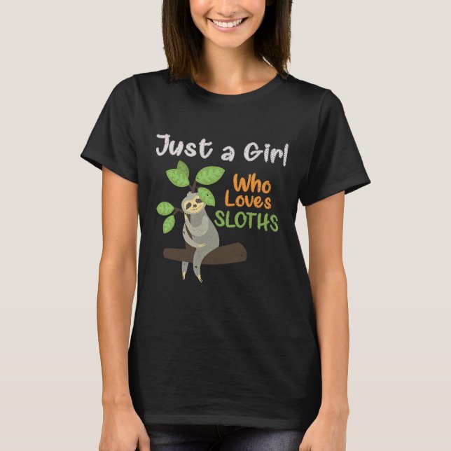 Camiseta Lazy Sloth Animal Chica Cute (Anverso)