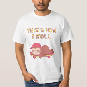 Camiseta Lazy Sloth en el Skateboard, así es como me pongo