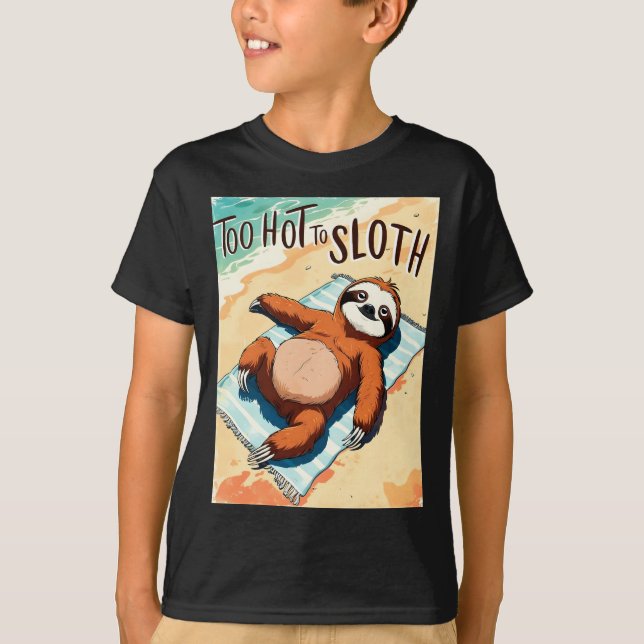 Camiseta Lazy Sloth Summer Vintage Beach (Anverso)